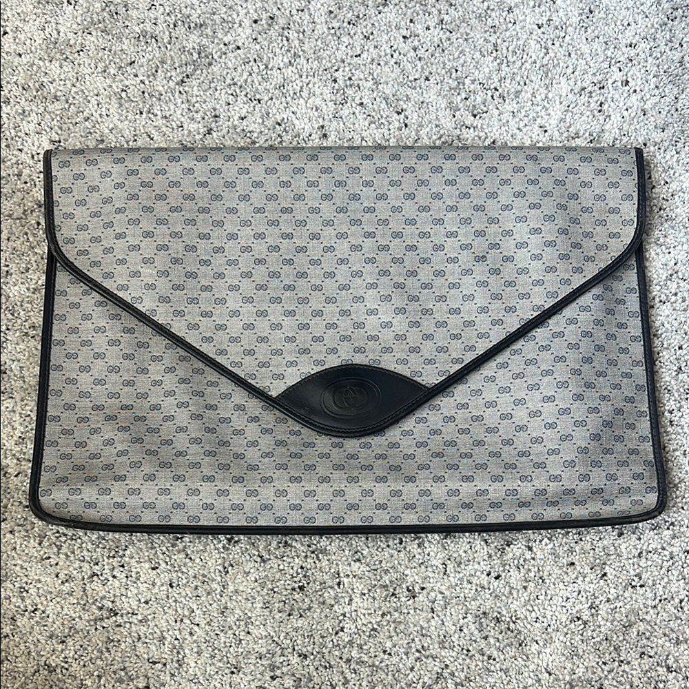 Vintage Gucci Canvas Clutch - Picture 2 of 7